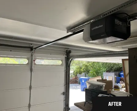 Same garage door after repair, project 1