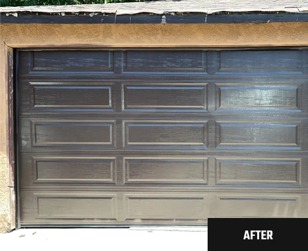Same garage door after repair, project 4