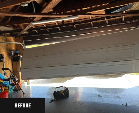 Garage door before repair, project 6